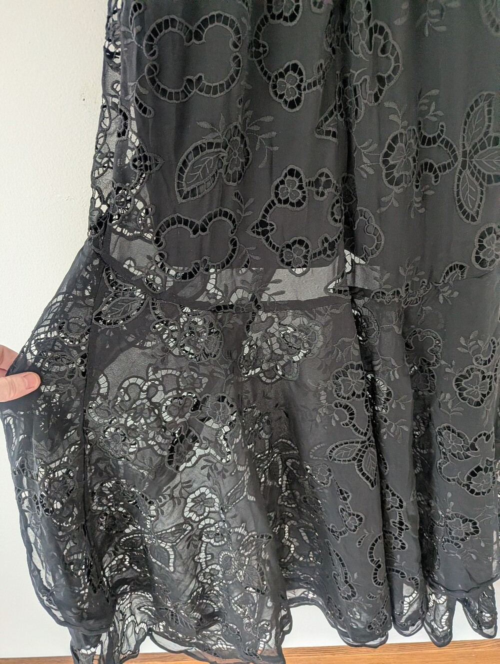 NWT! Free People Catalina Broderie Anglaise Black Lace Maxi Dress Size 6 - Picture 9 of 12
